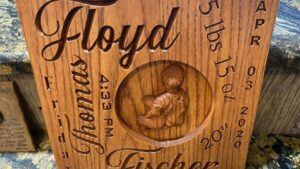 Personalized 3D Wooden Baby Birth Announcement Plaque