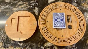 Custom 4-Player Cherry Cribbage Board with Magnetic Lid