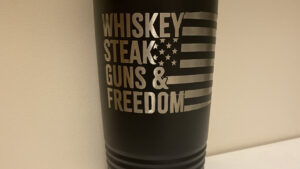 "Whiskey, Steak, Guns & Freedom" 20oz Stainless Steel Tumbler